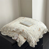 2025 spring and summer new knitted cotton French small floral printing lace summer quilt summer cool quilt air conditioner quilt