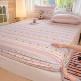 Spring/Summer 2025 Single Item Bed Hat Class A Cloud-sensing Cotton Double-layer Yarn Mattress Cover Printed Cartoon Bedspread