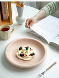 Sesame Dot Round Plate Nordic Style Ceramic Deep Dish High-end Household Serving Plates Fashion Versatile Beef Pasta Kitchenware