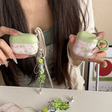 spring lovely color oil painting love heart flower silicone earphone case for apple airpods 1 2 3 4 pro 2 soft protection cover