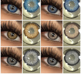 1pair Natural Colored Contact Lenses Gray Color Contacts for Eyes Fashion Blue Eyes Contact Yearly Brown Eye Contacts