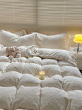 Romantic Continuation Gentle Milk White Carved Milk Velvet Lace Four Piece Set 8m Thi Warmth Fce French Sle Bedding