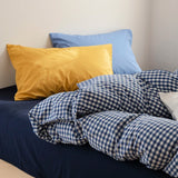 Ikeehome  Mixed Color Cotton Bedding Set Plain Cotton Waed Fabric Color Woven Design Dormi Tee Piece Set Pure Cotton Bed Canopy