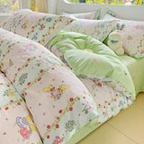 2025 Hot Flora Style Bedding Set Princess Printed Four Piece Set Flowers  Bed Sheet Set Duvet Cover Queen King Size Home Decor