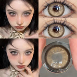 1Pair Color Contact Lenses With Myopia Brown Eyes Natural Colored Beauty Pupils for Natural Effect Eyes Graduated Lenses
