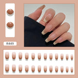 24pcs/Box Artificial Detachable Coffin False Nails Wearable French Fake Nails Super Long Ballerina Press on Nail Art Tips