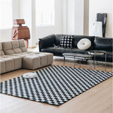 Checkerboard Carpet Modern Minimalist Girly Plaid Living Room Bedroom Large Area Decorative Rug Fashionable Fluffy Floor Mat