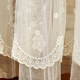 White Lace Short Curtain Double-layer Bookcase Enclosure Kitchen Door Curtains Cafe Livingroom Window Kitchen Half Curtain Decor