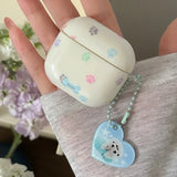 Cartoon Cute Dog Footprints Imd Silicone Earphone Case For AirPods Pro 2 Charging Box Cover For AirPods 4 3 2 1 Puppy Pendant