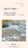 4Pcs Korean Princess Style Floral Ruffles Bedding Set Single Queen Size Soft Skin-friendly Washed Cotton Duvet Cover Pillowcase