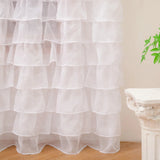 1PC simple white chiffon perforated curtains multi-layer semi transparent drapes for bedroom living room holiday decoration