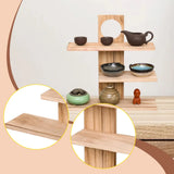 Wooden Desktop Organizer Shelf Storage Rack Stylish Display Stand for Office Home Tea Room Accessories Storage