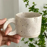 Creative Ring Handle Ceramic Mug Korean ins style Irregular Splash ink Coffee Cup Office Home Breakfast Tea Cup Handgrip Mug