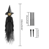 Interactive Light-Up Witch Decoration with Motion Sensor Scary Sound Effects Creepy Animated Prop for Haunted House Halloween