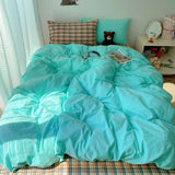 Striped Bedding Set Korean Style Duvet Cover Set Flat Sheets Set Single Twin Double Size Bed Linen Set Back To School Season