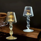 French Style Vintage Home Wedding Decoration Glass Tealight Candle Holder Farmhouse Rustic Candlestick for Table Lamp