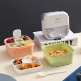 Bento Lunch Box,Portable Double Layer Salad Box,Lunch Box for Toddlers with Tableware,Microwavable Food Storage Container