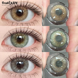 1 Pair Brown Colored Contact Lenses For Eyes Natural Gray Lenses Green Eyes Contact Makeup Beauty 14.20mm Yearly
