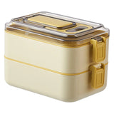 Stainless Steel Two Layer Lunch Box,Portable Bento Box with Cutlery, Large Capacity Food Container, Lunch Box for Women
