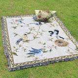Leaves Floral Blankets for Bed Linen Cotton Throw Blankets Creative Interesting Outdoor Camping Picnic Mat Aesthetic Blanket