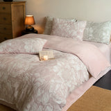 Boutique Milk Fleece 4pcs Bedding Sets for Women Girls Room Princess Carving Flower Winter Warm Quilt Cover Bedspread Pillowcase