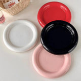 ins style tableware chubby  household high-end pure white dessert plate coffee shop pasta plate breakfast