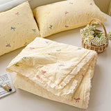 Class A Pure Cotton Summer Quilt Soybean Fiber Thin Quilt Princess Style Lace Ruffles Comforter Summer Air Conditioned Blanket