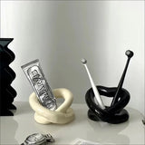 Nordic Style Ceramic Toothbrush Holder Bathroom Desktop Organizer Dried Flower Makeup Brush Organizer