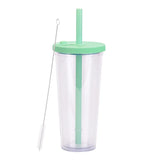 700ml,Double-Layer Straw Cup/MUG,Drinkware,Environmentally Friendly Plastic,Large Diameter,Transparent Milk Tea Cup,Holiday Gift