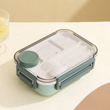 1300ml Plastic microwave oven Lunch box with Tableware for Office Workers Students Divided Bento Box Leakproof Food Container