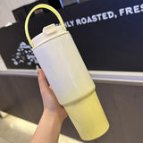 890ml/30OZ Large-capacity Car-mounted Thermos Cup,Double-layer Stainless Steel Vacuum Flask,Handle Outdoor THERMAL WATER Bottle
