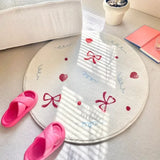 Bedroom Carpet Round Carpets Bedside Floor Mat Soft Fluffy Foot Mats Cute Purple kids Rug Home Decoration Rugs for Living Room