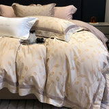 Luxury 1000TC Lyocell Cotton Jacquard Soft Silky Bedding Set Queen King Size Duvet Cover Bed Sheet/Fitted Sheet Pillowcases 4Pcs