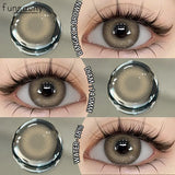 2PCS Colored Eye Lenses Brown Colorcon Contact Lenses Grey High Quality Natural Pupils Blue Cosmetic Beauty Lens Yearly