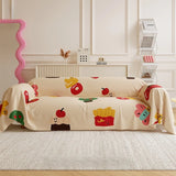 Cartoon Pattern Couch Towel, One Piece All Inclusive, Four Seasons Universal Imitation Hemp Settee Cover, Anti Slip Dust Covers