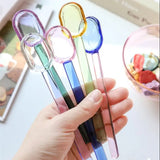 Stained Glass Spoon Dessert Ice Cream Milk Long Handled Spoon Coffee Soup Stirring Spoon High boric acid heat and cold resistanc