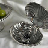 Stainless Steel Plate, Shell Striped Wave Tableware Plate Dish Plate Metal Cheese Plate Tableware Storage Jewelry Plate Table De