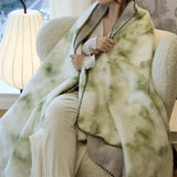 New light luxury gold mink fleece ink printing gold mink fleece blanket anti-static warm and comfortable
