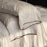 Vintage Jacquard Luxury Bedding Set Super Soft Silky Cooling Natural Lyocell Duvet Cover Flat/Fitted Bed Sheet Pillowcases 3/4Pc