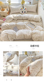 Class A Double Yarn Bedding Set Quilt Comforter Duvet Cover Set Printed Cotton Bedspread Skin Friendly Breathable Four-Piece Set