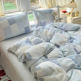 Oxygen Double Layered Four-Piece Bedding Set Fresh Floral Duvet Cover Bed Sheet Bed Canopy Student Dormitory 3-Piece Set