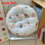 Ikeehome  winter round milk fleece cartoon seat cushion cute office chair cushion balcony futon bay window cushion