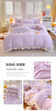 Princess Style Bedding Set Soft Bedroom Decor Comforter Duvet Cover Set Pillowcase Bed Sheet Ruffled Quilt Cover Four Pieces Set