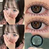 2Pcs Yearly Color Contact Lenses Soft Circular Beauty Pupil Lenses Gray Brown Eyes Black Makeup Blue Lens Fast Shipping