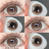 2PCS Half Yearly Premium Quality Contact Lenses Doggy Eyes Color Contacts Natural Brown 14.5mm Sandwich Technology