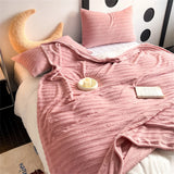 Pink Tulip Jacquard Blanket Flower Gifts for Girls Women Floral Throw Blankets Soft Warm Cozy Fleece Blanket for Couch Sofa Bed