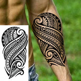 1 Sheet Compass Family Temporary Tattoos For Women Men Adults Flower Tribal Maori Totem Tattoo Sleeve Waterproof Temp Stickers