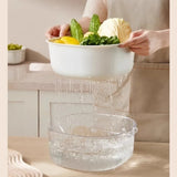 ‌2-Tier Strainer Colander with Fruit Tray Dual-Purpose Kitchen Living Room Drain Basket Wash Vegetable Bowl Fruit Display Basket