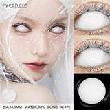 Vampire Red Eye Lenses Halloween Colorful Contact Lenses Devil Cosplay White Anime Eye Lens with Pink Pupils for Partie