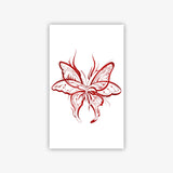 Wine Red Blood Butterfly Tattoo Sticker, Temporary Tattoo Sweet Cool Flame Tail Thigh Waterproof Long-Lasting Realistic Sticker